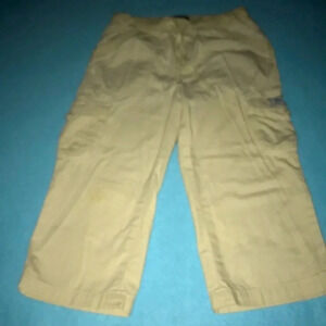 𝅺Chaps cargo capri tan pants drawstring elastic waistband size 10